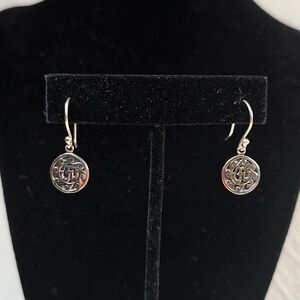 Sterling Silver Om Earrings